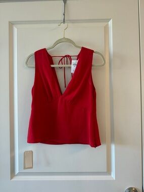 Abercrombie & Fitch Red V-Neck Tie-Back Camisole